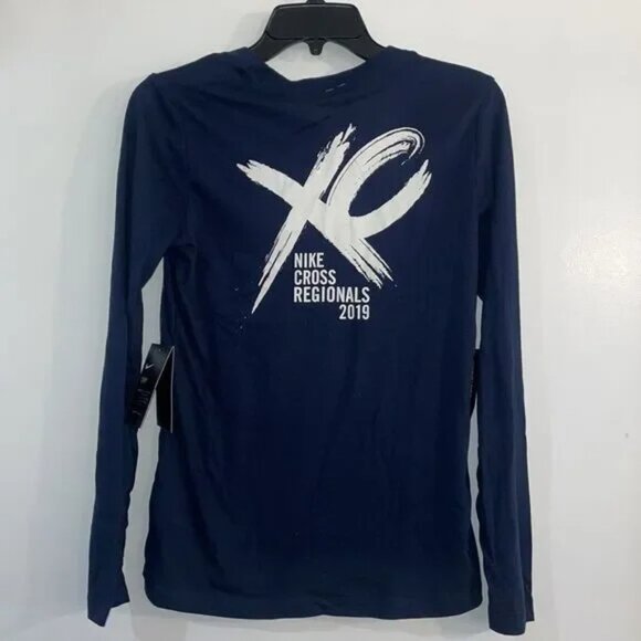 New with Tags Nike Dri Fit Cross Regionals cotton long sleeve T Women’s XS Navy - Picture 4 of 11
